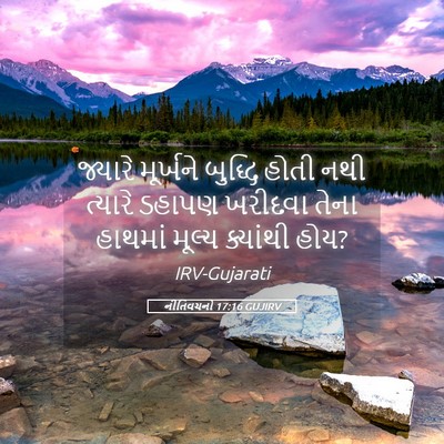 Picture 05 - નીતિવચનો 17:16 GUJIRV - જ્યારે મૂર્ખને - Bible Verse Picture