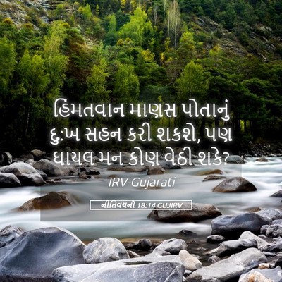 Picture 05 - નીતિવચનો 18:14 GUJIRV - હિંમતવાન માણસ - Bible Verse Picture