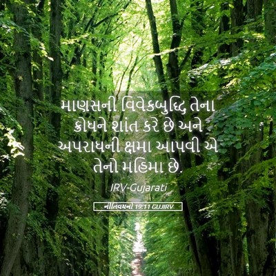 Picture 05 - નીતિવચનો 19:11 GUJIRV - માણસની - Bible Verse Picture