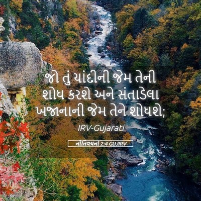 Picture 05 - નીતિવચનો 2:4 GUJIRV - જો તું ચાંદીની જેમ - Bible Verse Picture