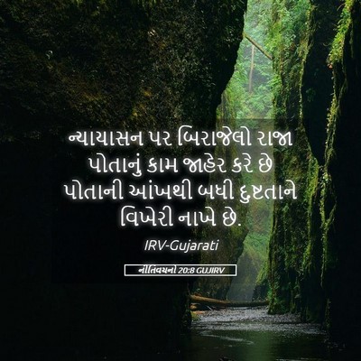 Picture 05 - નીતિવચનો 20:8 GUJIRV - ન્યાયાસન પર - Bible Verse Picture