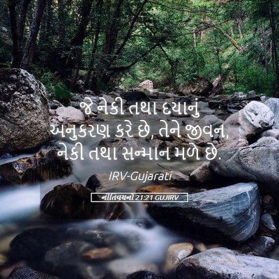 Picture 05 - નીતિવચનો 21:21 GUJIRV - જે નેકી તથા દયાનું - Bible Verse Picture