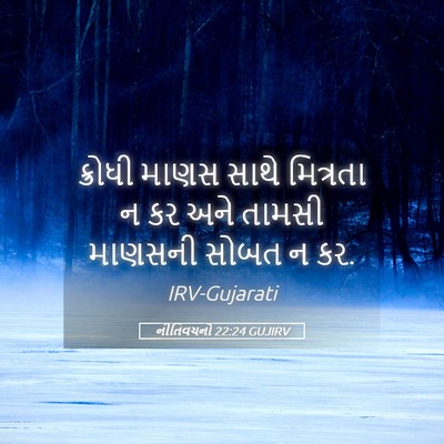 Picture 05 - નીતિવચનો 22:24 GUJIRV - ક્રોધી માણસ સાથે - Bible Verse Picture