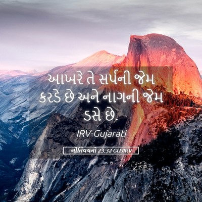 Picture 05 - નીતિવચનો 23:32 GUJIRV - આખરે તે સર્પની જેમ - Bible Verse Picture