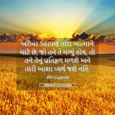 Picture 05 - નીતિવચનો 24:14 GUJIRV - ખરેખર ડહાપણ તારા - Bible Verse Picture