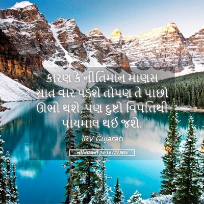 Picture 05 - નીતિવચનો 24:16 GUJIRV - કારણ કે નીતિમાન - Bible Verse Picture