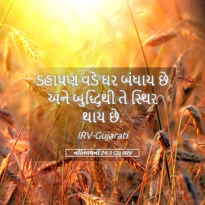 Picture 05 - નીતિવચનો 24:3 GUJIRV - ડહાપણ વડે ઘર બંધાય - Bible Verse Picture