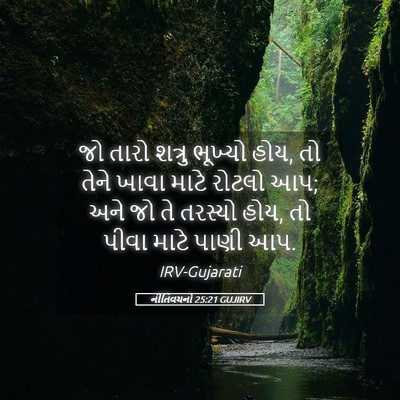 Picture 05 - નીતિવચનો 25:21 GUJIRV - જો તારો શત્રુ - Bible Verse Picture