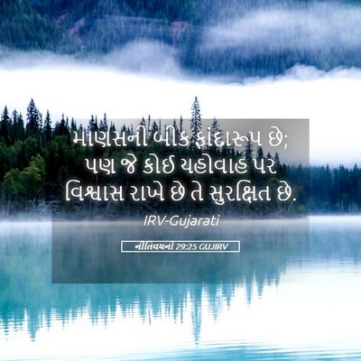 Picture 05 - નીતિવચનો 29:25 GUJIRV - માણસની બીક - Bible Verse Picture