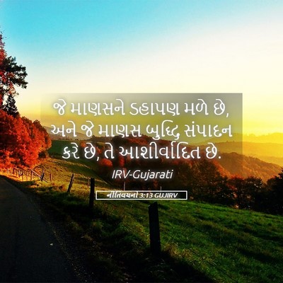 Picture 05 - નીતિવચનો 3:13 GUJIRV - જે માણસને ડહાપણ - Bible Verse Picture
