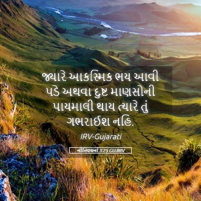 Picture 05 - નીતિવચનો 3:25 GUJIRV - જ્યારે આકસ્મિક ભય - Bible Verse Picture
