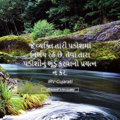 Picture 05 - નીતિવચનો 3:29 GUJIRV - જે વ્યક્તિ તારી - Bible Verse Picture