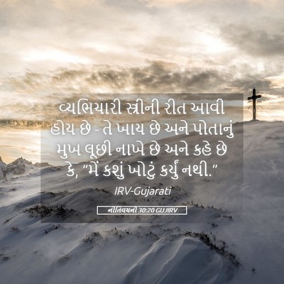 Picture 05 - નીતિવચનો 30:20 GUJIRV - વ્યભિચારી - Bible Verse Picture