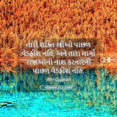 Picture 05 - નીતિવચનો 31:3 GUJIRV - તારી શક્તિ - Bible Verse Picture