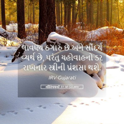Picture 05 - નીતિવચનો 31:30 GUJIRV - લાવણ્ય ઠગારું છે - Bible Verse Picture
