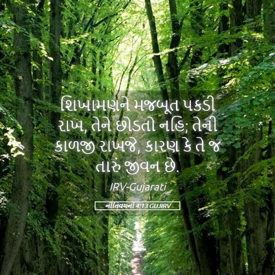 Picture 05 - નીતિવચનો 4:13 GUJIRV - શિખામણને મજબૂત - Bible Verse Picture