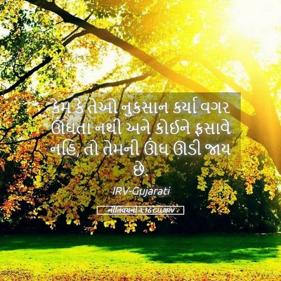 Picture 05 - નીતિવચનો 4:16 GUJIRV - કેમ કે તેઓ નુકસાન - Bible Verse Picture