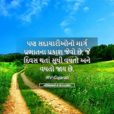 Picture 05 - નીતિવચનો 4:18 GUJIRV - પણ સદાચારીઓનો - Bible Verse Picture