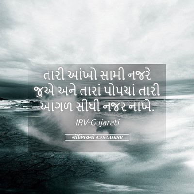 Picture 05 - નીતિવચનો 4:25 GUJIRV - તારી આંખો સામી - Bible Verse Picture