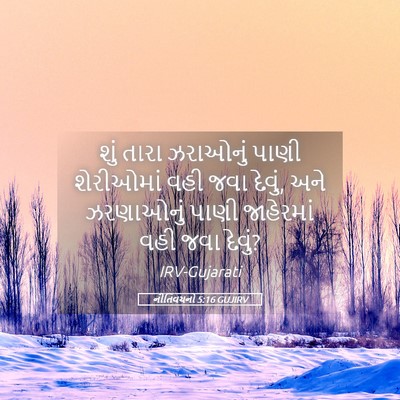 Picture 05 - નીતિવચનો 5:16 GUJIRV - શું તારા ઝરાઓનું - Bible Verse Picture