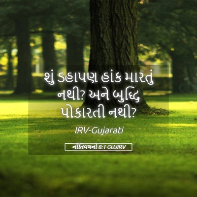 Picture 05 - નીતિવચનો 8:1 GUJIRV - શું ડહાપણ હાંક - Bible Verse Picture