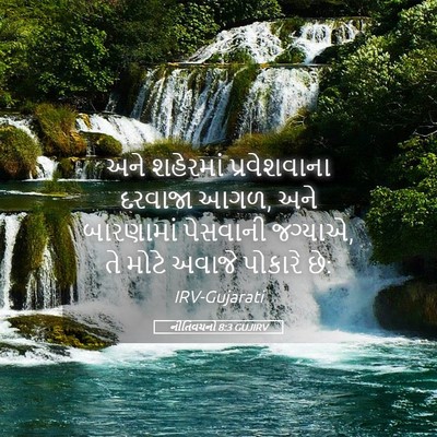 Picture 05 - નીતિવચનો 8:3 GUJIRV - અને શહેરમાં - Bible Verse Picture