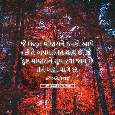 Picture 05 - નીતિવચનો 9:7 GUJIRV - જે ઉદ્ધત માણસને - Bible Verse Picture