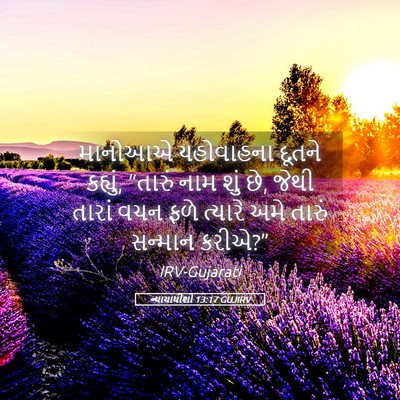 Picture 05 - ન્યાયાધીશો 13:17 GUJIRV - માનોઆએ યહોવાહના - Bible Verse Picture