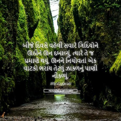 Picture 05 - ન્યાયાધીશો 6:38 GUJIRV - બીજે દિવસે વહેલી - Bible Verse Picture