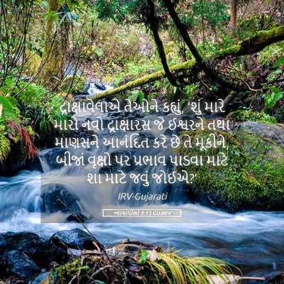 Picture 05 - ન્યાયાધીશો 9:13 GUJIRV - દ્રાક્ષાવેલાએ - Bible Verse Picture