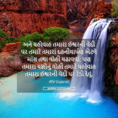 Picture 05 - પુનર્નિયમ 12:27 GUJIRV - અને યહોવાહ તમારા - Bible Verse Picture