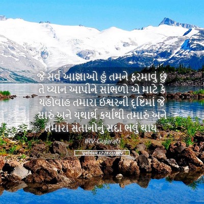Picture 05 - પુનર્નિયમ 12:28 GUJIRV - જે સર્વ આજ્ઞાઓ હું - Bible Verse Picture