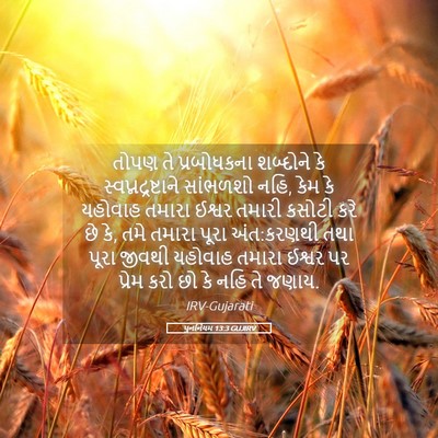 Picture 05 - પુનર્નિયમ 13:3 GUJIRV - તોપણ તે પ્રબોધકના - Bible Verse Picture