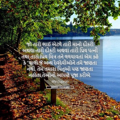 Picture 05 - પુનર્નિયમ 13:6 GUJIRV - જો તારો ભાઈ એટલે - Bible Verse Picture