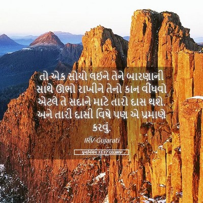 Picture 05 - પુનર્નિયમ 15:17 GUJIRV - તો એક સોયો લઈને - Bible Verse Picture