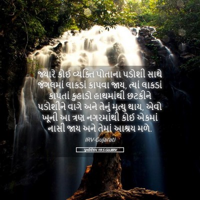 Picture 05 - પુનર્નિયમ 19:5 GUJIRV - જ્યારે કોઈ - Bible Verse Picture