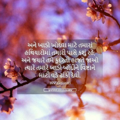 Picture 05 - પુનર્નિયમ 23:13 GUJIRV - અને ખાડો ખોદવા - Bible Verse Picture