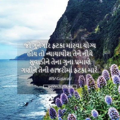 Picture 05 - પુનર્નિયમ 25:2 GUJIRV - જો ગુનેગાર ફટકા - Bible Verse Picture