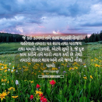 Picture 05 - પુનર્નિયમ 28:20 GUJIRV - જે કંઈ કામમાં તમે - Bible Verse Picture