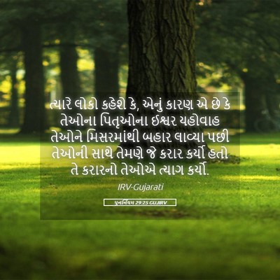 Picture 05 - પુનર્નિયમ 29:25 GUJIRV - ત્યારે લોકો કહેશે - Bible Verse Picture