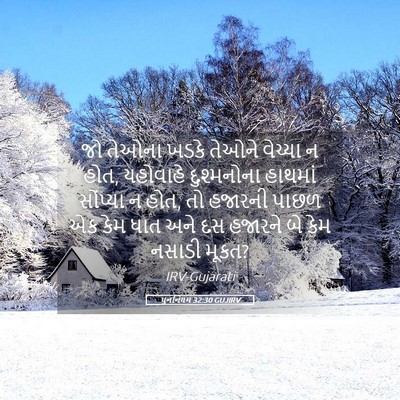Picture 05 - પુનર્નિયમ 32:30 GUJIRV - જો તેઓના ખડકે - Bible Verse Picture
