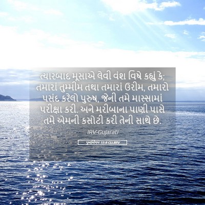 Picture 05 - પુનર્નિયમ 33:8 GUJIRV - ત્યારબાદ મૂસાએ - Bible Verse Picture