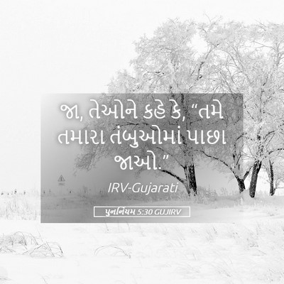 Picture 05 - પુનર્નિયમ 5:30 GUJIRV - જા, તેઓને કહે કે, - Bible Verse Picture