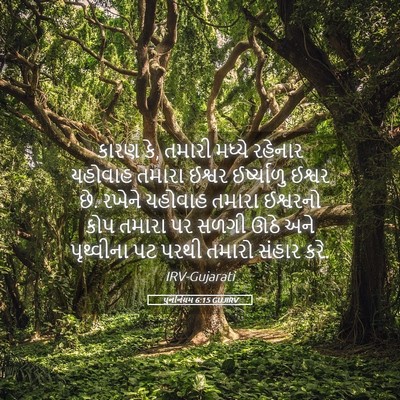 Picture 05 - પુનર્નિયમ 6:15 GUJIRV - કારણ કે, તમારી - Bible Verse Picture
