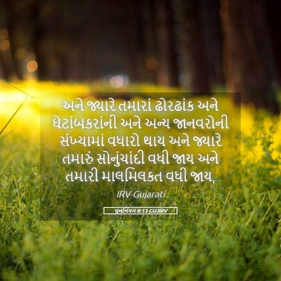 Picture 05 - પુનર્નિયમ 8:13 GUJIRV - અને જ્યારે તમારાં - Bible Verse Picture