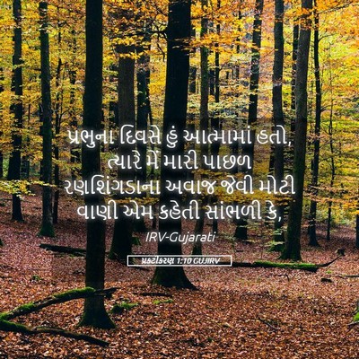 Picture 05 - પ્રકટીકરણ 1:10 GUJIRV - પ્રભુના દિવસે હું - Bible Verse Picture