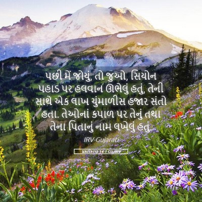 Picture 05 - પ્રકટીકરણ 14:1 GUJIRV - પછી મેં જોયું, તો - Bible Verse Picture