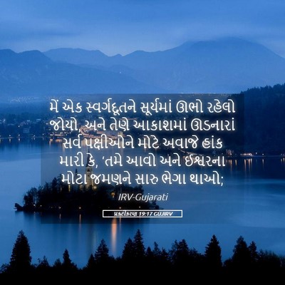 Picture 05 - પ્રકટીકરણ 19:17 GUJIRV - મેં એક - Bible Verse Picture