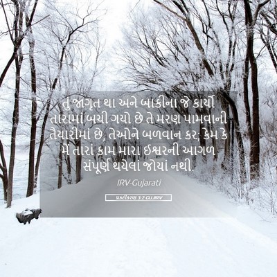 Picture 05 - પ્રકટીકરણ 3:2 GUJIRV - તું જાગૃત થા અને - Bible Verse Picture