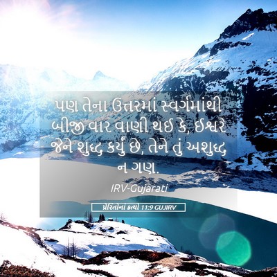 Picture 05 - પ્રેરિતોનાં ક્રત્યો 11:9 GUJIRV - પણ તેના ઉત્તરમાં - Bible Verse Picture